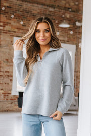 Blaine Texture Quarter Zip Sweatshirt | S-XL