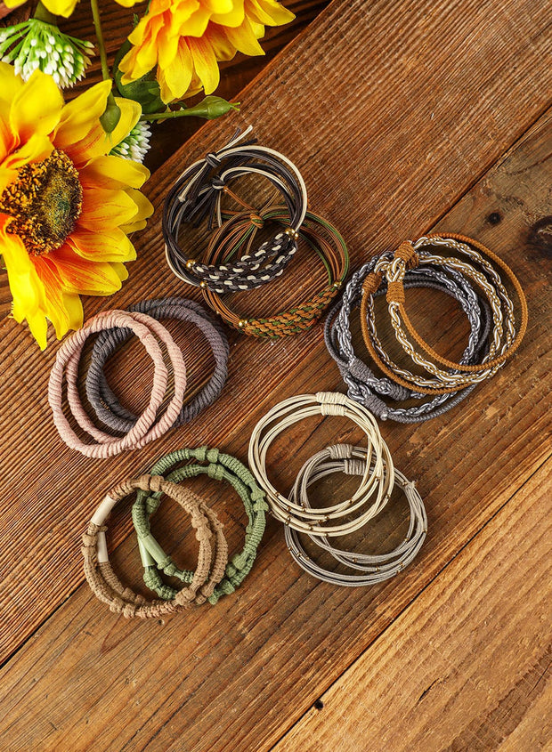 Boho Knotted Hair Ties - 20 pieces - Light Set