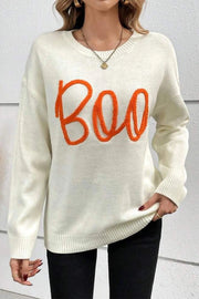 SALE - Boo Drop Shoulder Knit Sweater | Size Medium