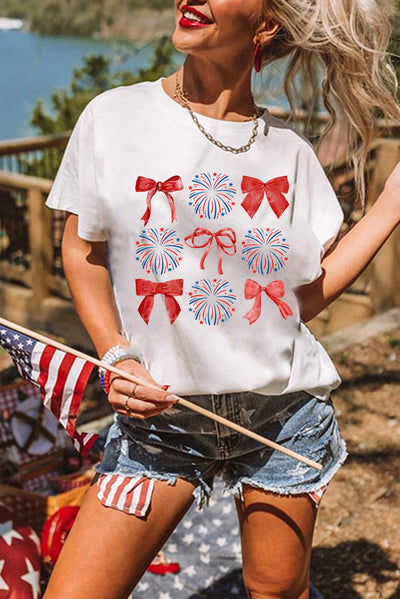 Bow & Firework Graphic Tee | S-2XL