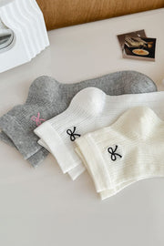 Bow Knot Cotton Ankle Socks