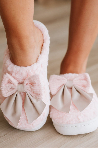 Bow Plush Winter Slippers | DROPSHIP