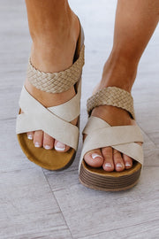 SALE - Braided Criss Cross Platform Sandals