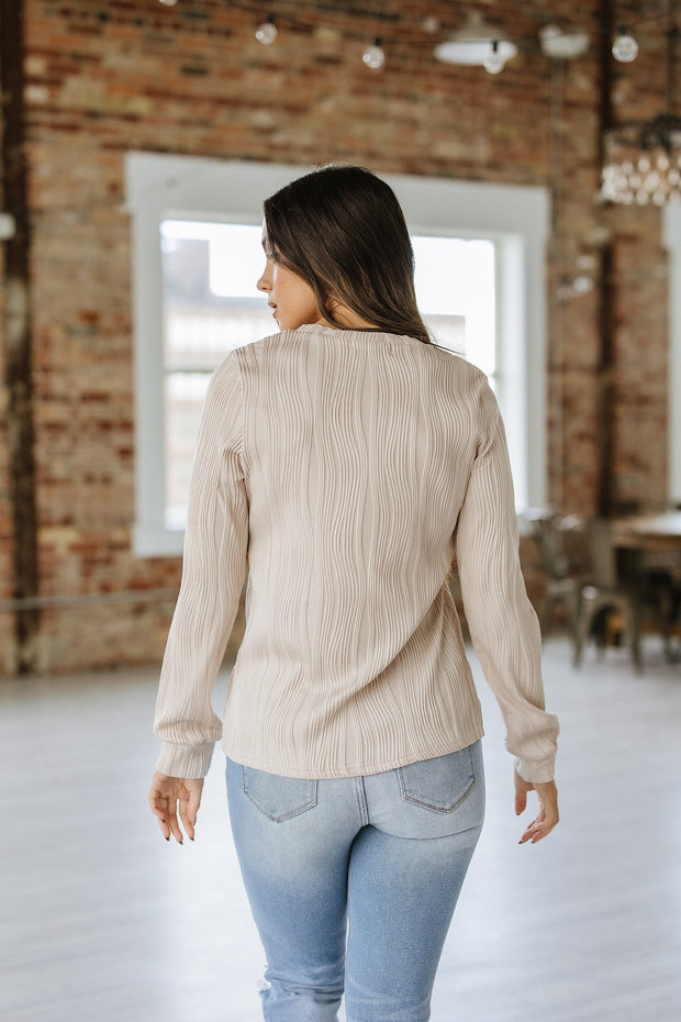 Branson Textured Long Sleeve Top | S-2XL