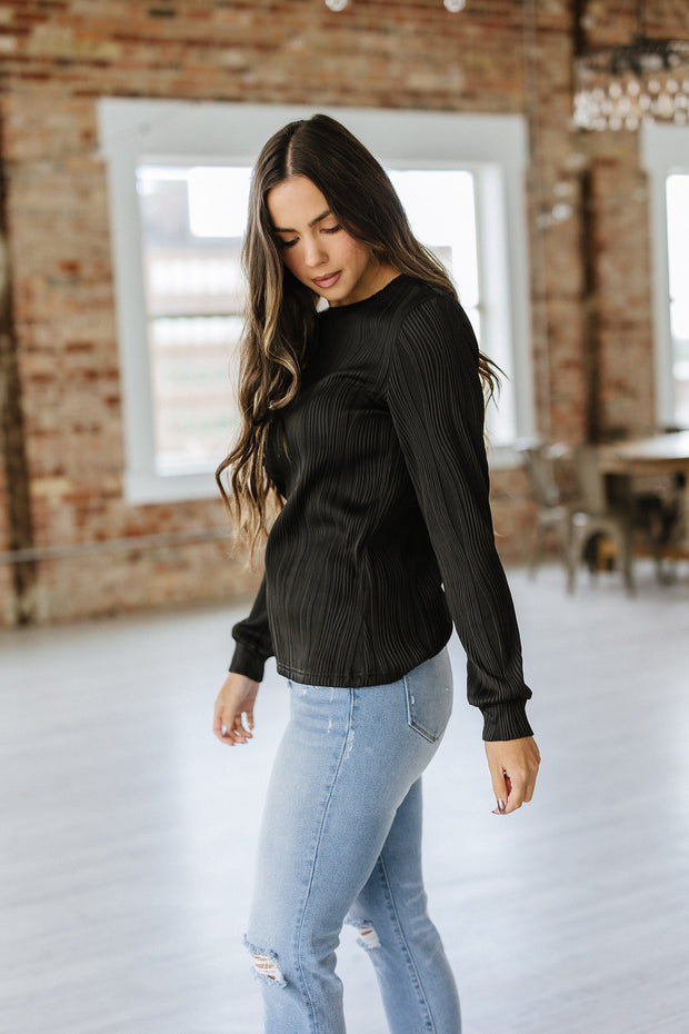 Branson Textured Long Sleeve Top | S-2XL