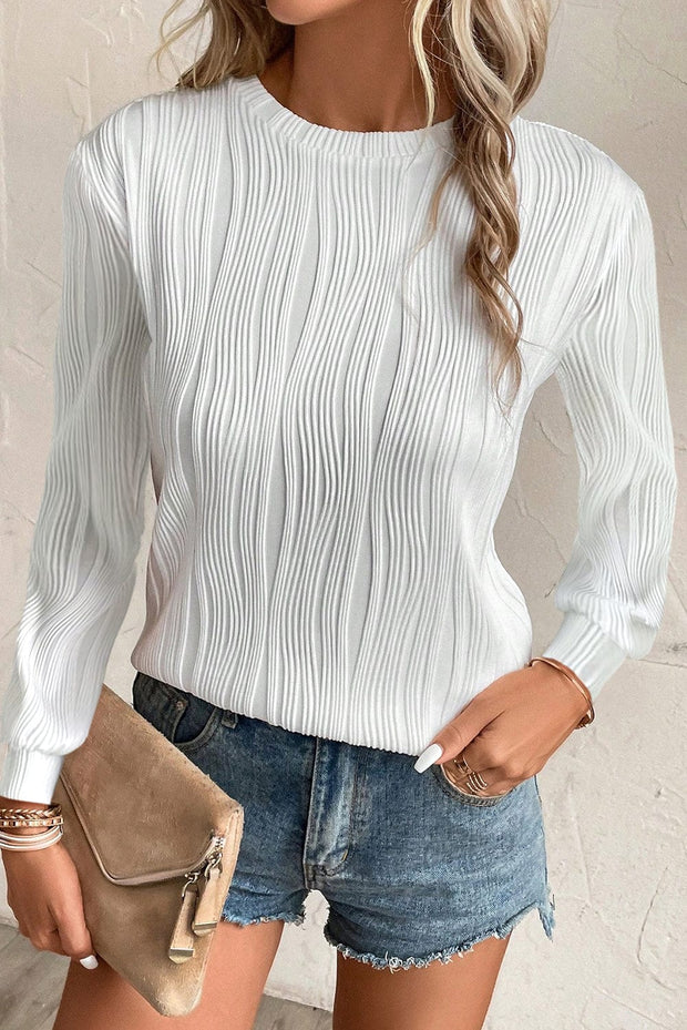 Branson Textured Long Sleeve Top | S-2XL