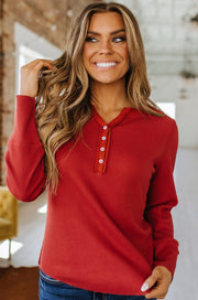 Bridget Waffle Knit Henley Shirt | S-2XL