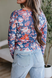 Brinkley Floral Mesh Long Sleeve Top | DROPSHIP