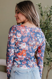 Brinkley Floral Mesh Long Sleeve Top | DROPSHIP