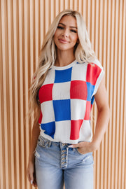 Bryant Checkered Knitted Top