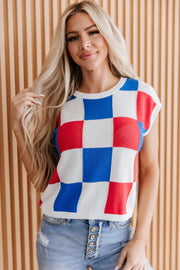 Bryant Checkered Knitted Top