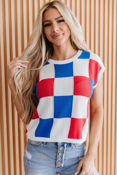 Bryant Checkered Knitted Top