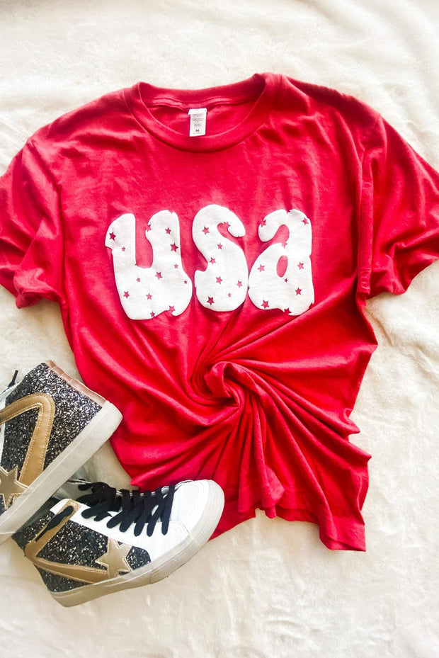 Bubble Letter USA Graphic Tee | S-XL