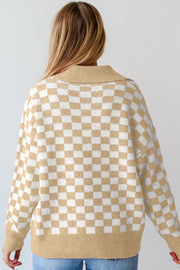 Rylin Checkered Button Sweater | S-XL | PRE ORDER