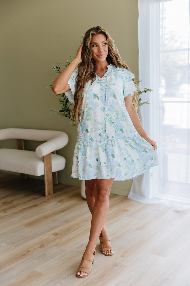 SALE - Calista Floral Ruffle Sleeve Mini Dress