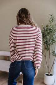 Cam Striped Henley Top | DROPSHIP