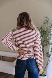 Cam Striped Henley Top | DROPSHIP