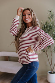 Cam Striped Henley Top | DROPSHIP