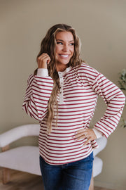 Cam Striped Henley Top | DROPSHIP