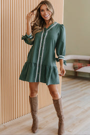 Canton Contrast Trim Sleeve Mini Dress | DROPSHIP