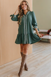 Canton Contrast Trim Sleeve Mini Dress | DROPSHIP