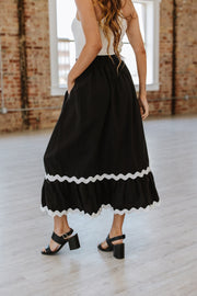 Carmen Contrast Trim Maxi Skirt