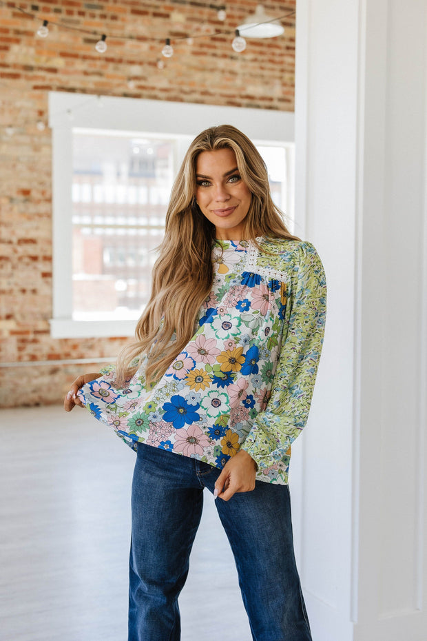 Caroline Mixed Floral Blouse | S-2XL | PRE ORDER