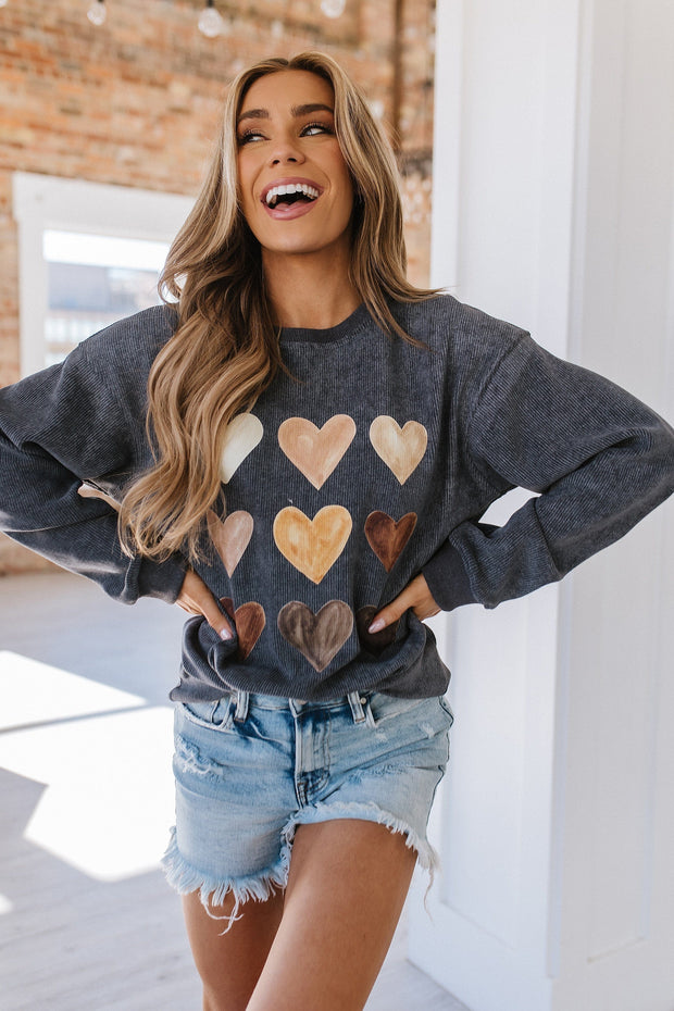 SALE- Carolyn Heart Graphic Sweatshirt | S-2XL