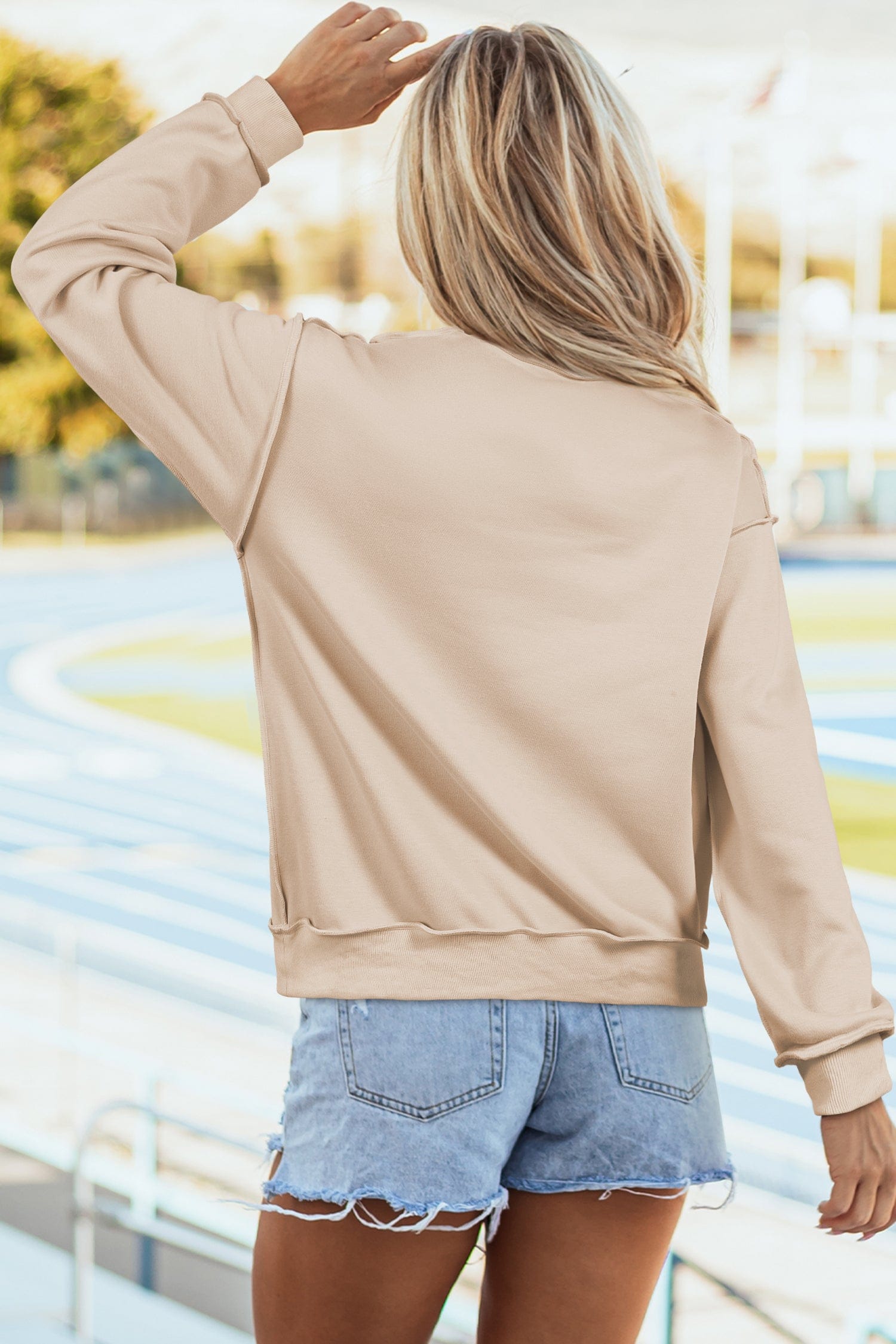 Cassy Oversized Reversible Mock Neck Sweatshirt | DROPSHIP