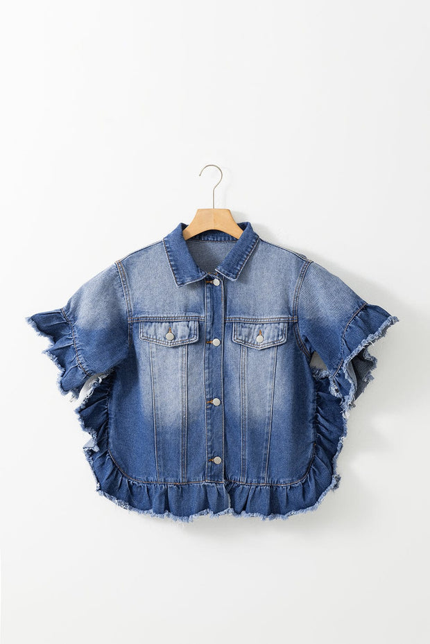 Cassy Short Sleeve Denim Jacket | S-2XL