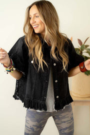 Cassy Short Sleeve Denim Jacket | S-2XL