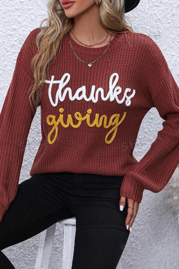 Thanksgiving Letter Graphic Sweater | PRE ORDER