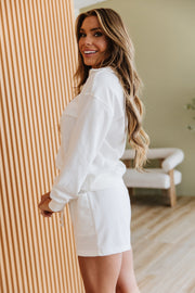 Cecily Ribbed Sweatshirt and Shorts Set