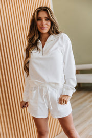 Cecily Ribbed Sweatshirt and Shorts Set