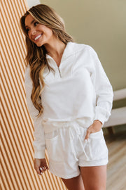 Cecily Ribbed Sweatshirt and Shorts Set