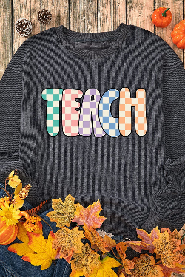 Checkerboard Teach Crew Neck Sweatshirt | S-2XL | PRE ORDER