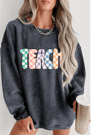 Checkerboard Teach Crew Neck Sweatshirt | S-2XL | PRE ORDER