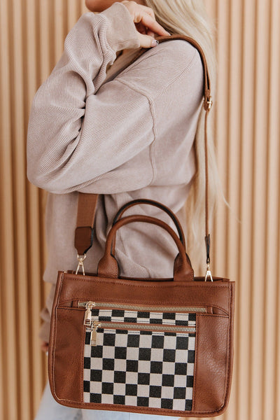 Checkered Canvas Tote Bag