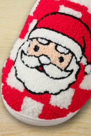 Checkered Santa Plush Slippers | DROPSHIP
