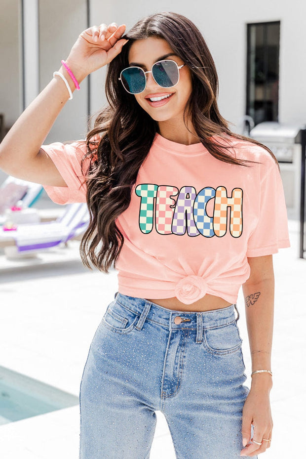 Checkered Teach Graphic Tee