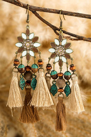 Chestnut Boho Bead Dangle Earrings