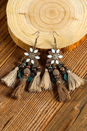 Chestnut Boho Bead Dangle Earrings