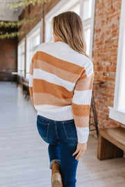SALE - Chestnut Colorblock Knitted Sweater | Size XL