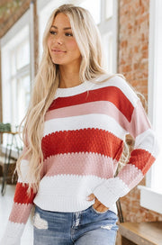 Chestnut Colorblock Knitted Sweater | S-XL
