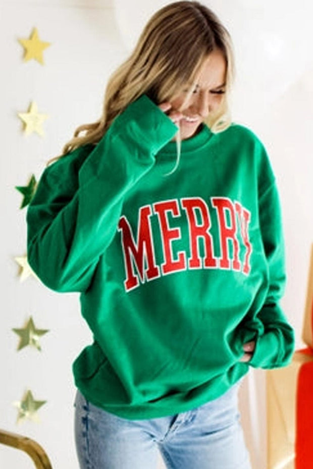 Christmas Print Drop Sleeve Pullover Sweatshirts | PRE ORDER