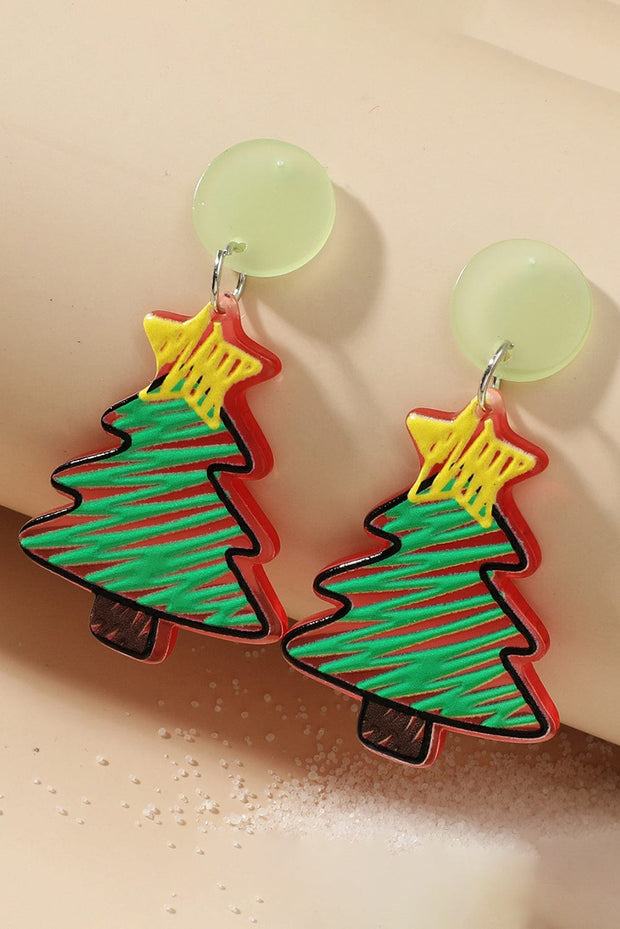 Christmas Tree Acrylic Stud Earrings