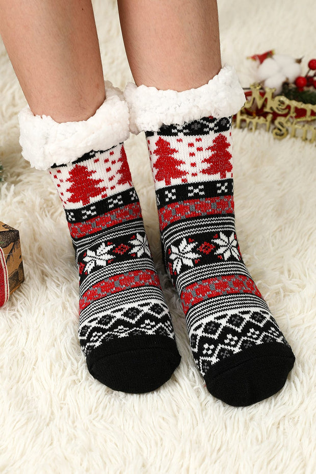 Christmas Tree Fleece Socks