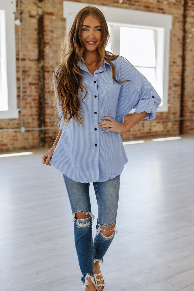 Clare Striped Button Up Shirt | S-XL