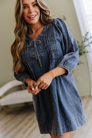 Colette 3/4 Sleeve Denim Dress | DROPSHIP