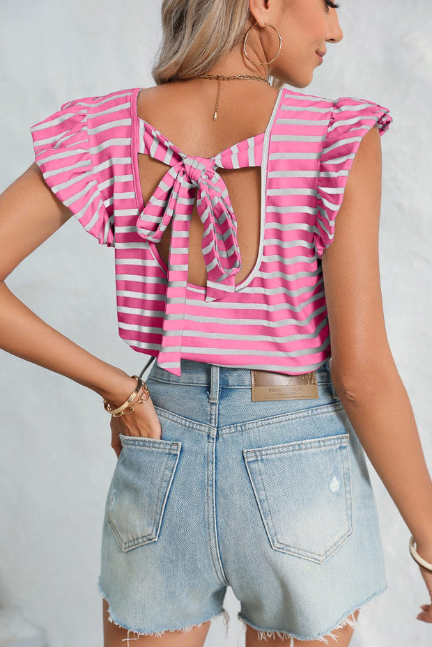 Cosmo Striped Backless Top | S-XL